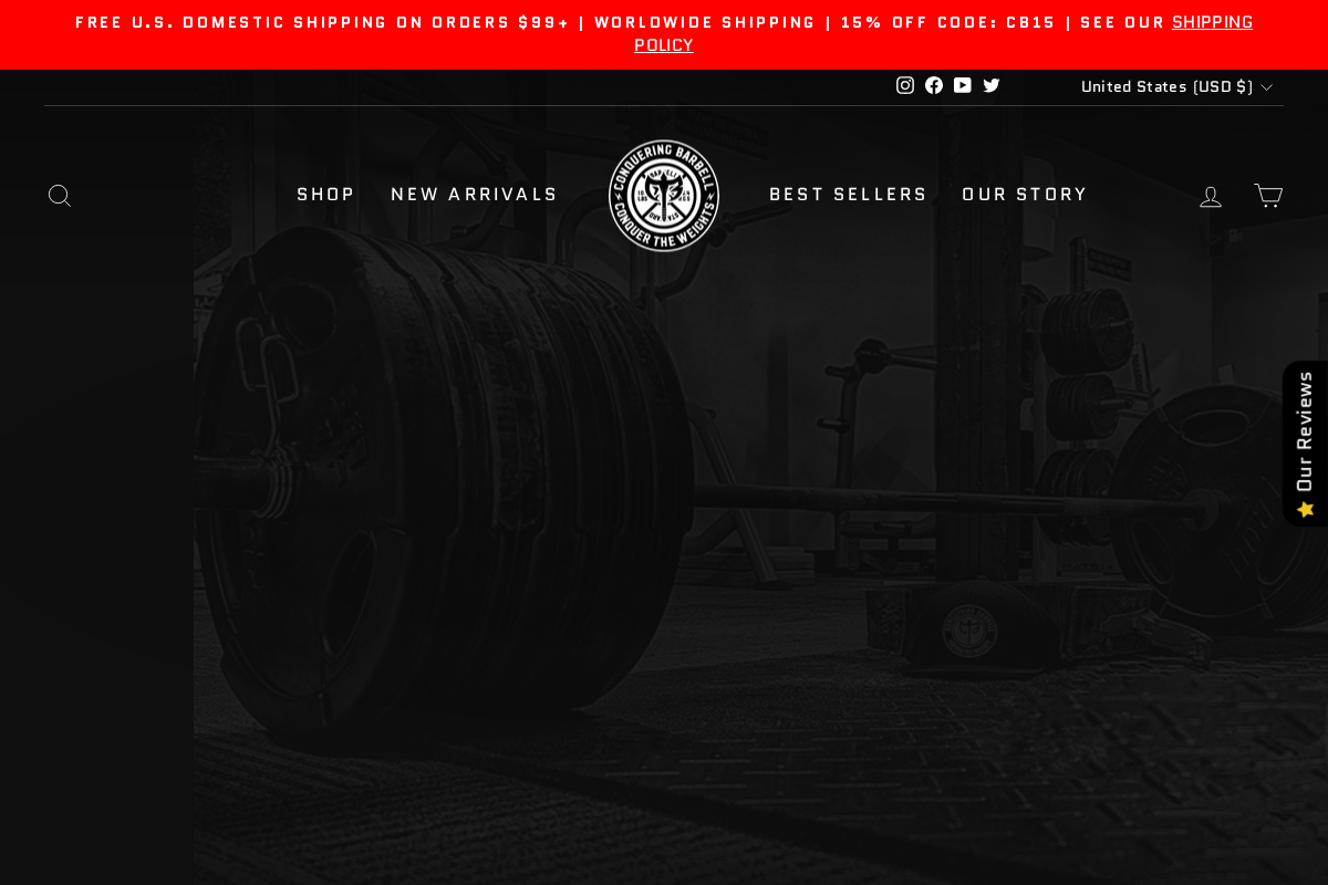 conqueringbarbell.co homepage screenshot