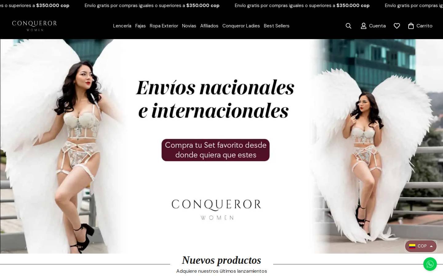 conquerorwomen.com homepage screenshot