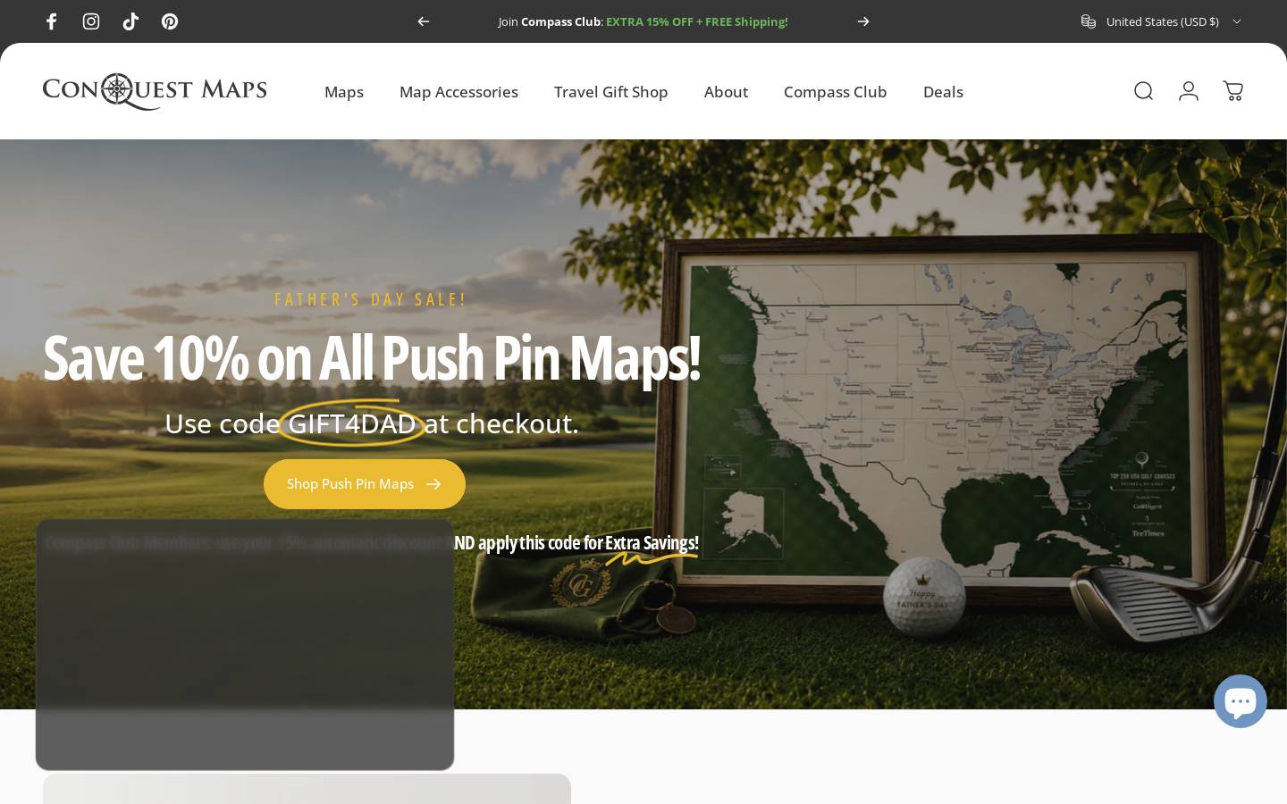 conquestmaps.com homepage screenshot