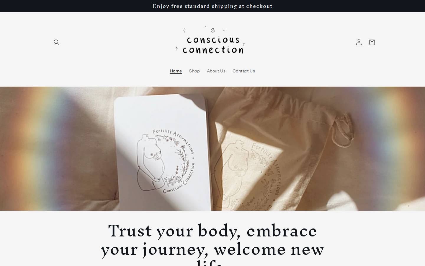 consciousconnectioncards.com homepage screenshot