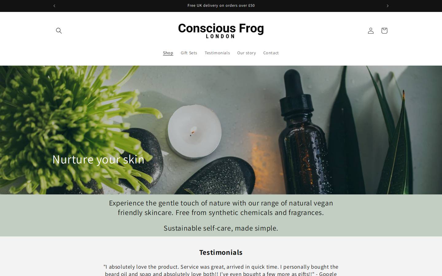consciousfrog.com homepage screenshot