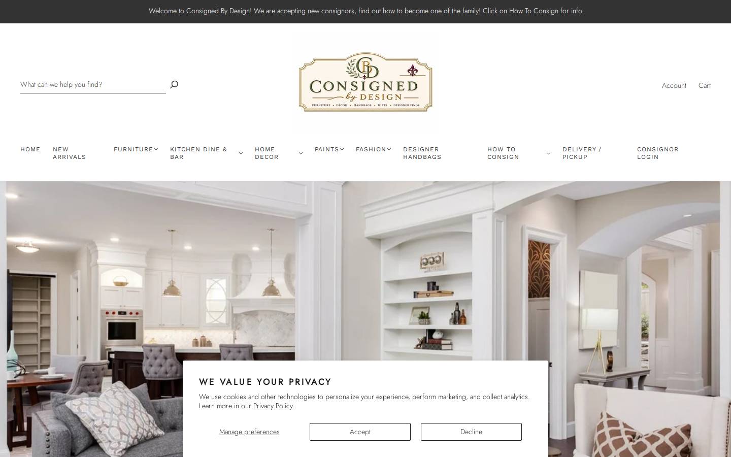 consignedbydesign.com homepage screenshot