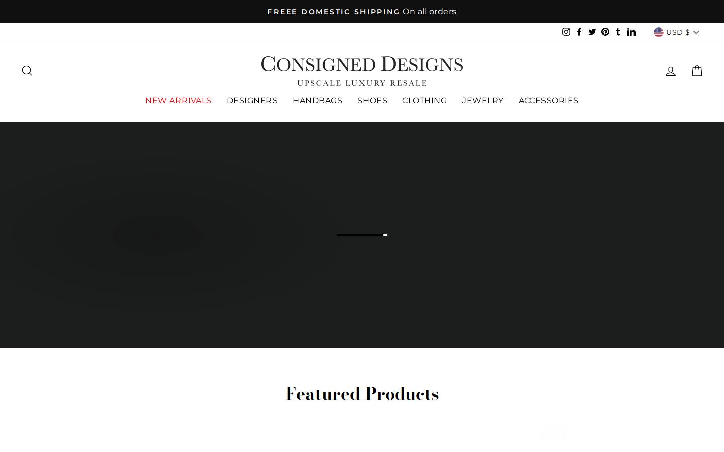 consigneddesigns.com homepage screenshot