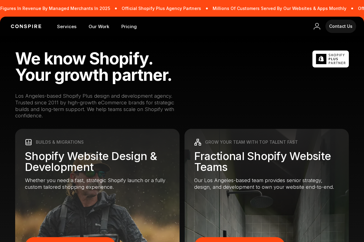 Conspire homepage screenshot