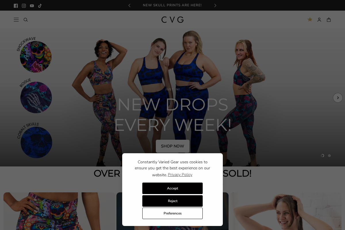 Constantly Varied Gear homepage screenshot
