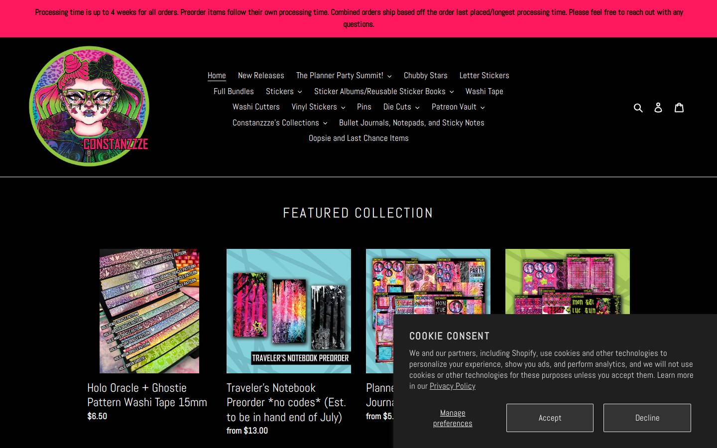 constanzzze.com homepage screenshot