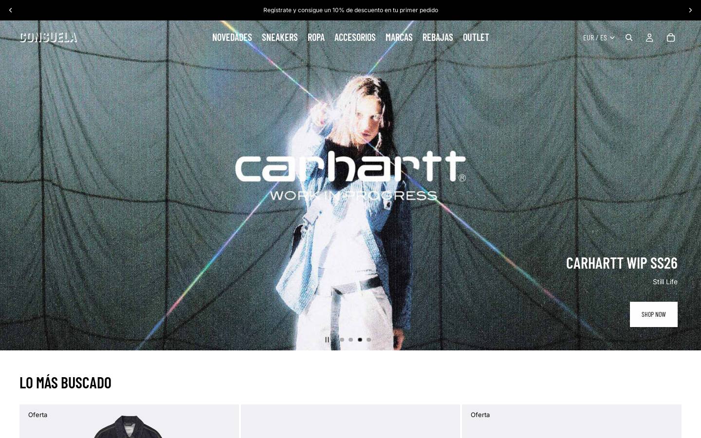 consuelastore.com homepage screenshot