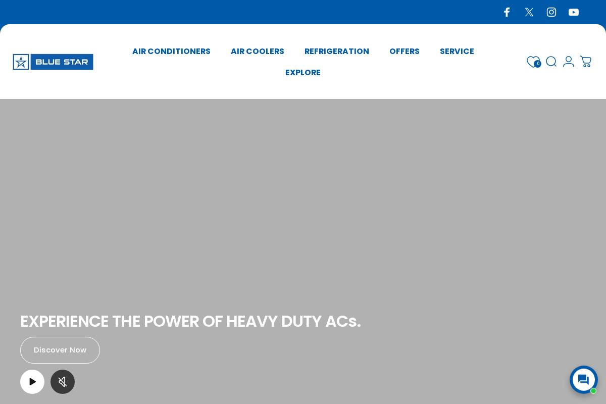 consumer.bluestarindia.com homepage screenshot