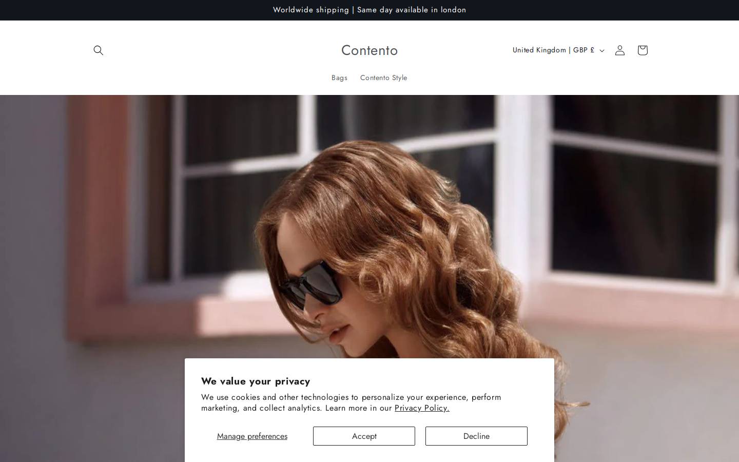 contentolondon.com homepage screenshot