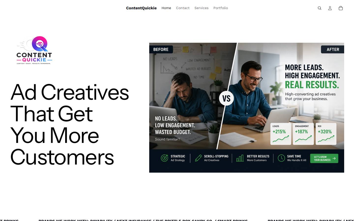 contentquickie.com homepage screenshot