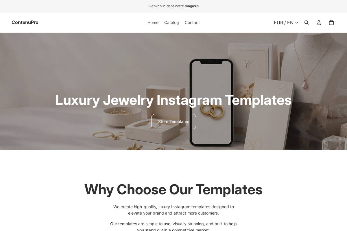 contenupro.shop homepage screenshot