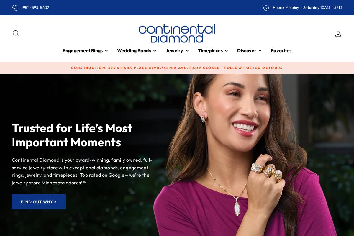 Continental Diamond homepage screenshot