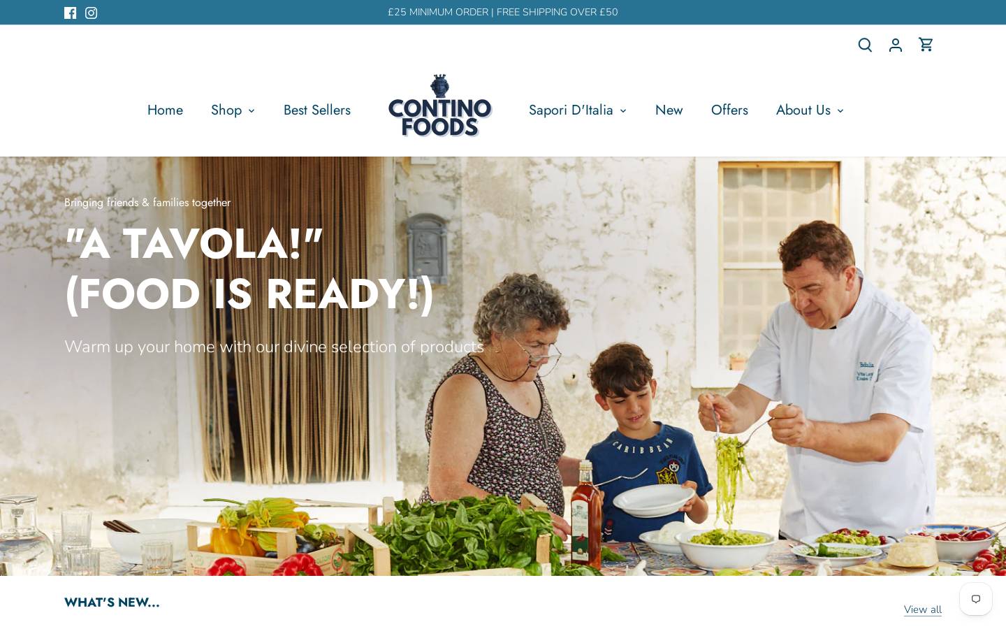 Contino Foods homepage screenshot