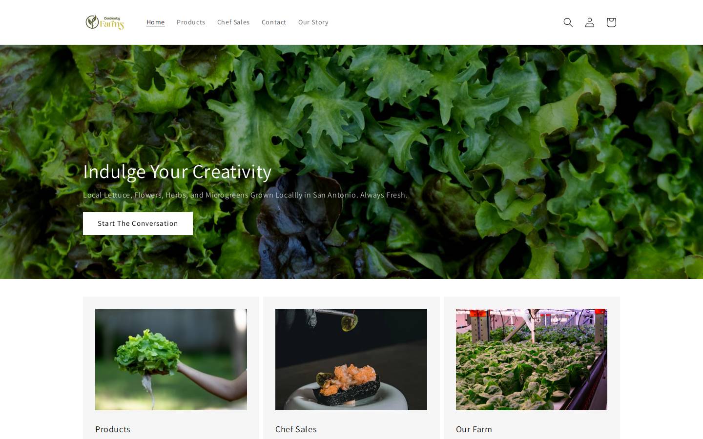continuityfarms.com homepage screenshot
