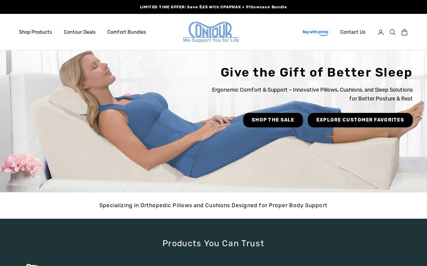 Contour Living homepage screenshot