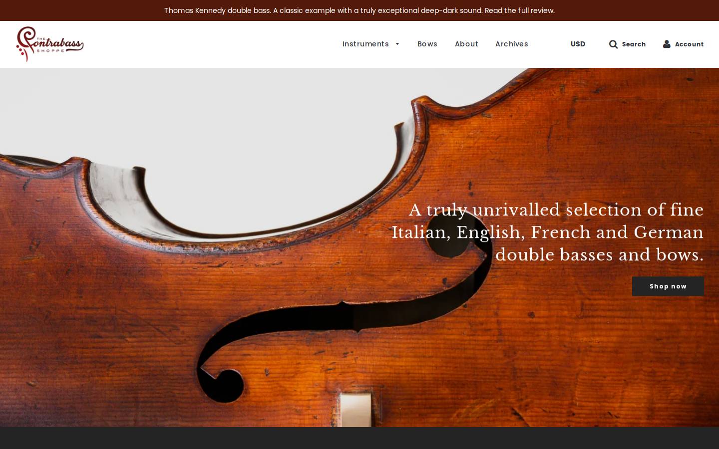 contrabass.co.uk homepage screenshot