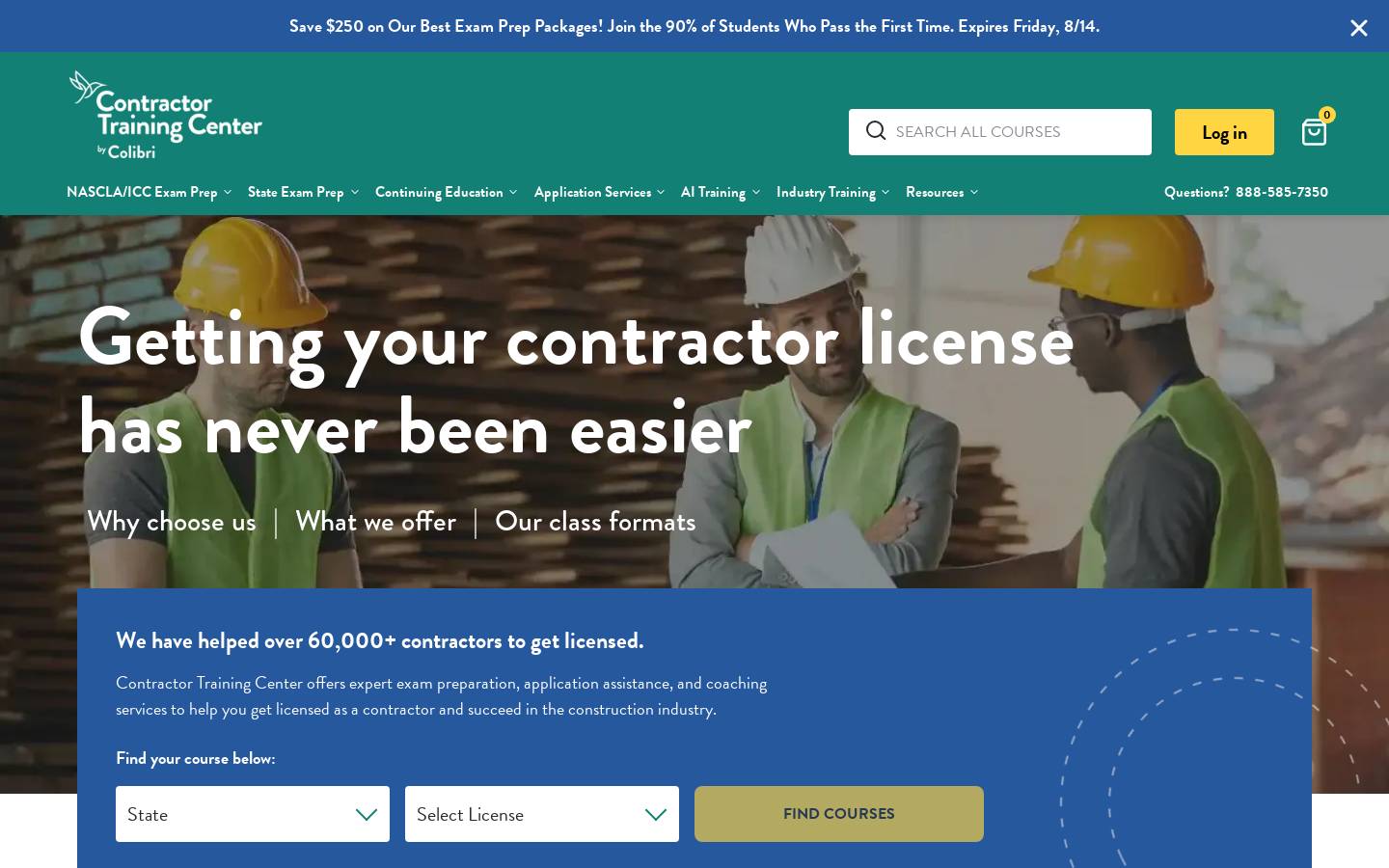 Contractor Training Center homepage screenshot