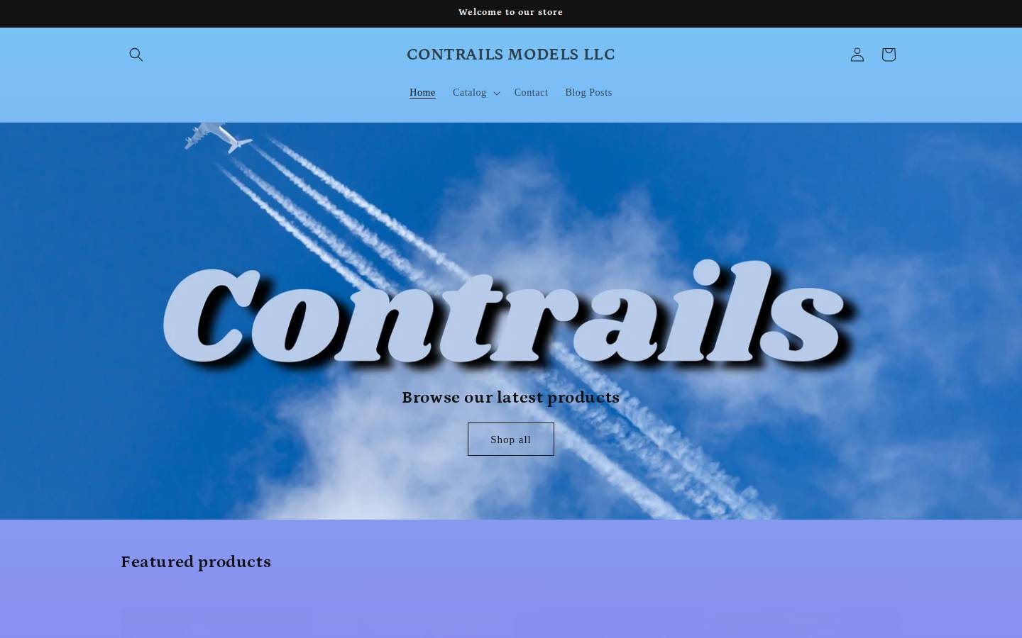 contrailsmodels.com homepage screenshot