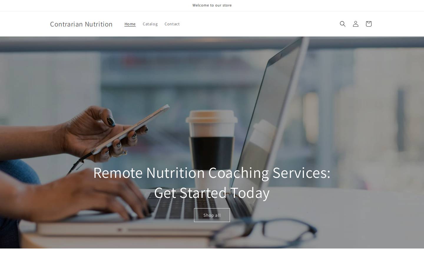 contrarian-nutrition.com homepage screenshot