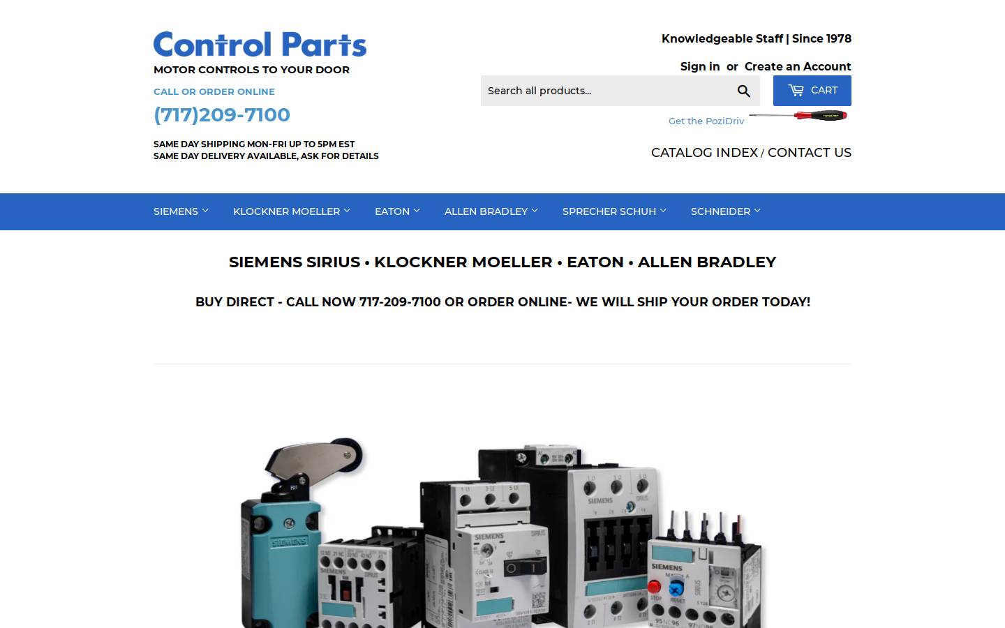 Klockner Moeller Siemens Control Systems Co. homepage screenshot