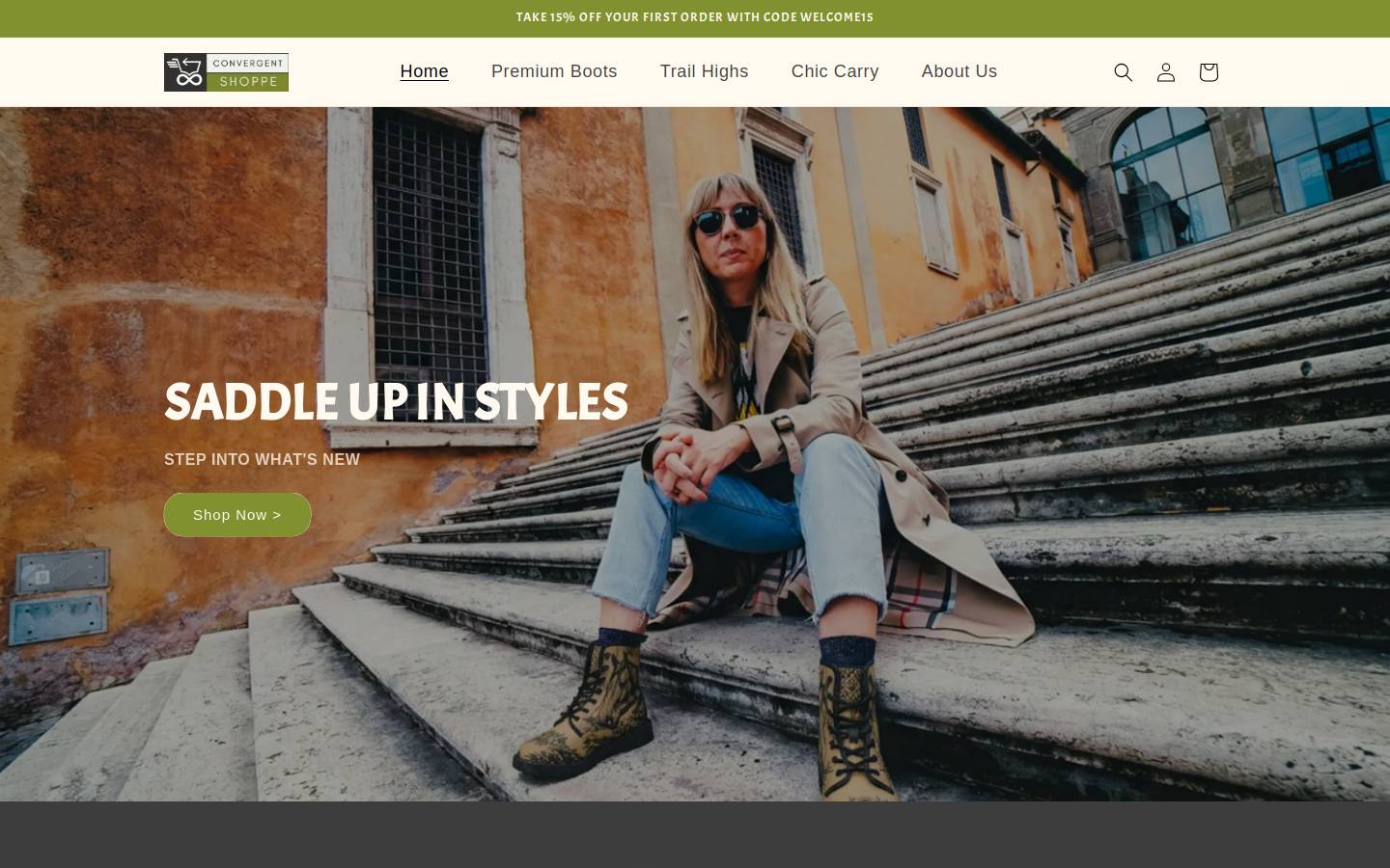 convergentshoppe.com homepage screenshot