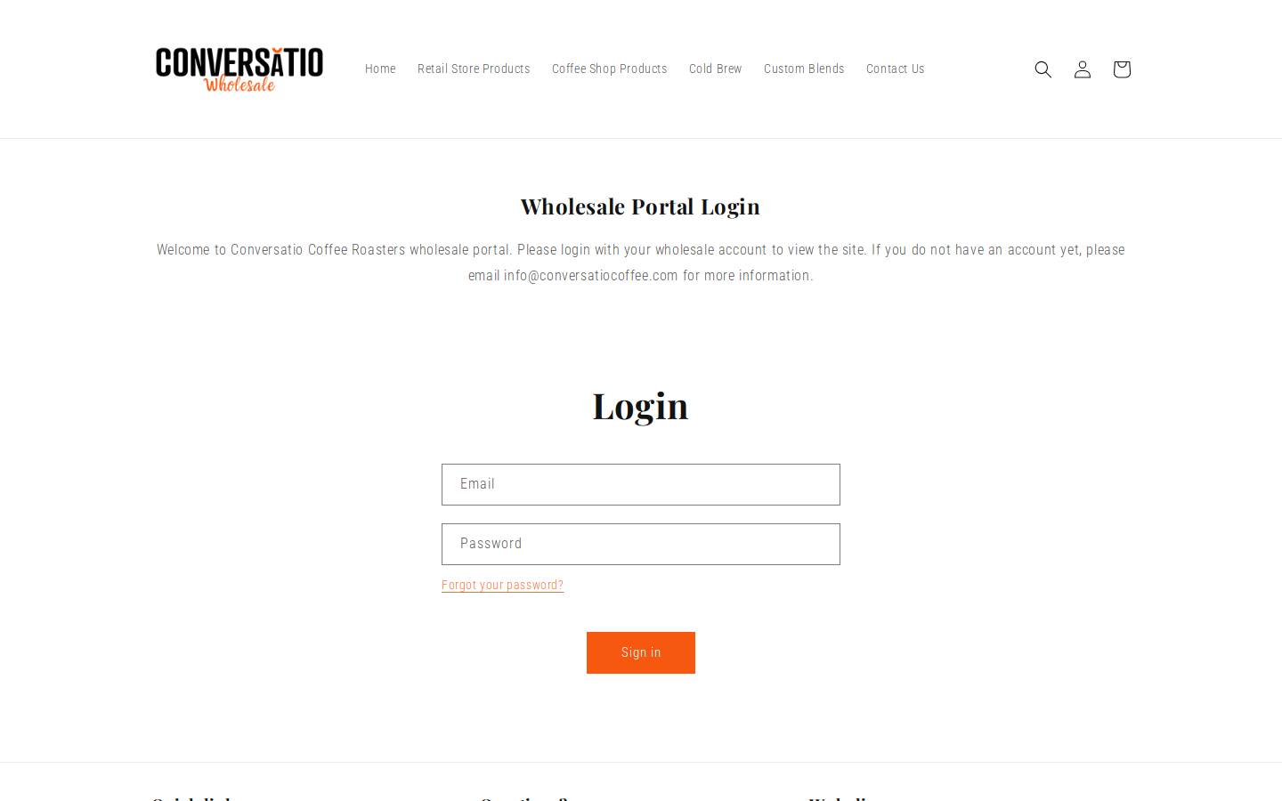 conversatiowholesale.com homepage screenshot