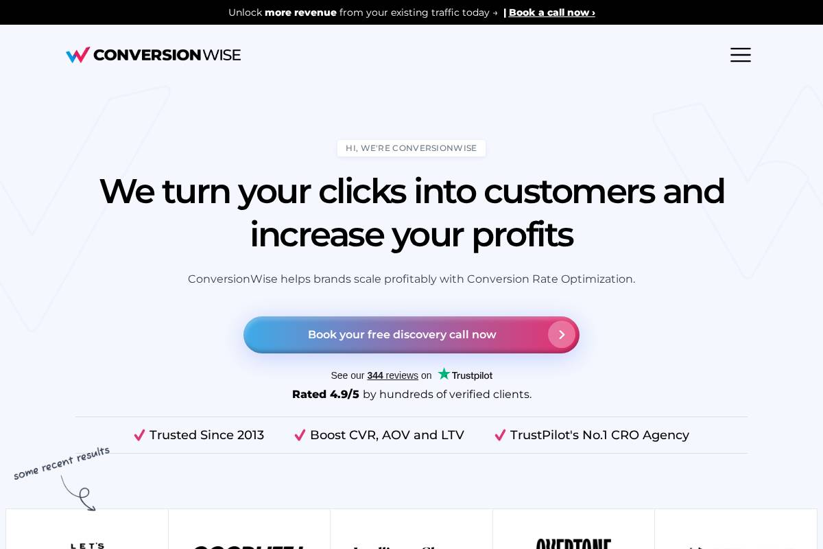 conversionwise.com homepage screenshot