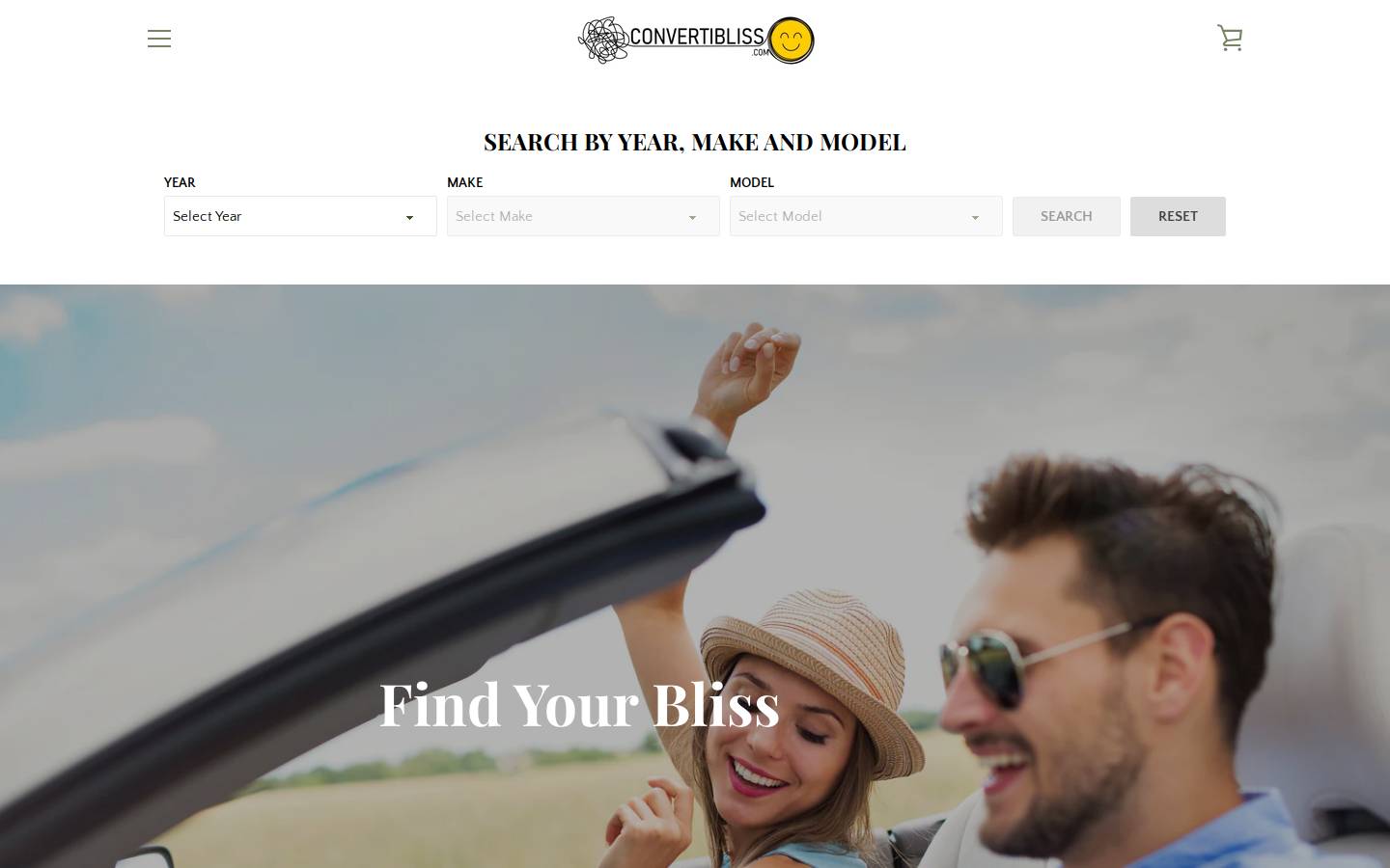 convertibliss.com homepage screenshot
