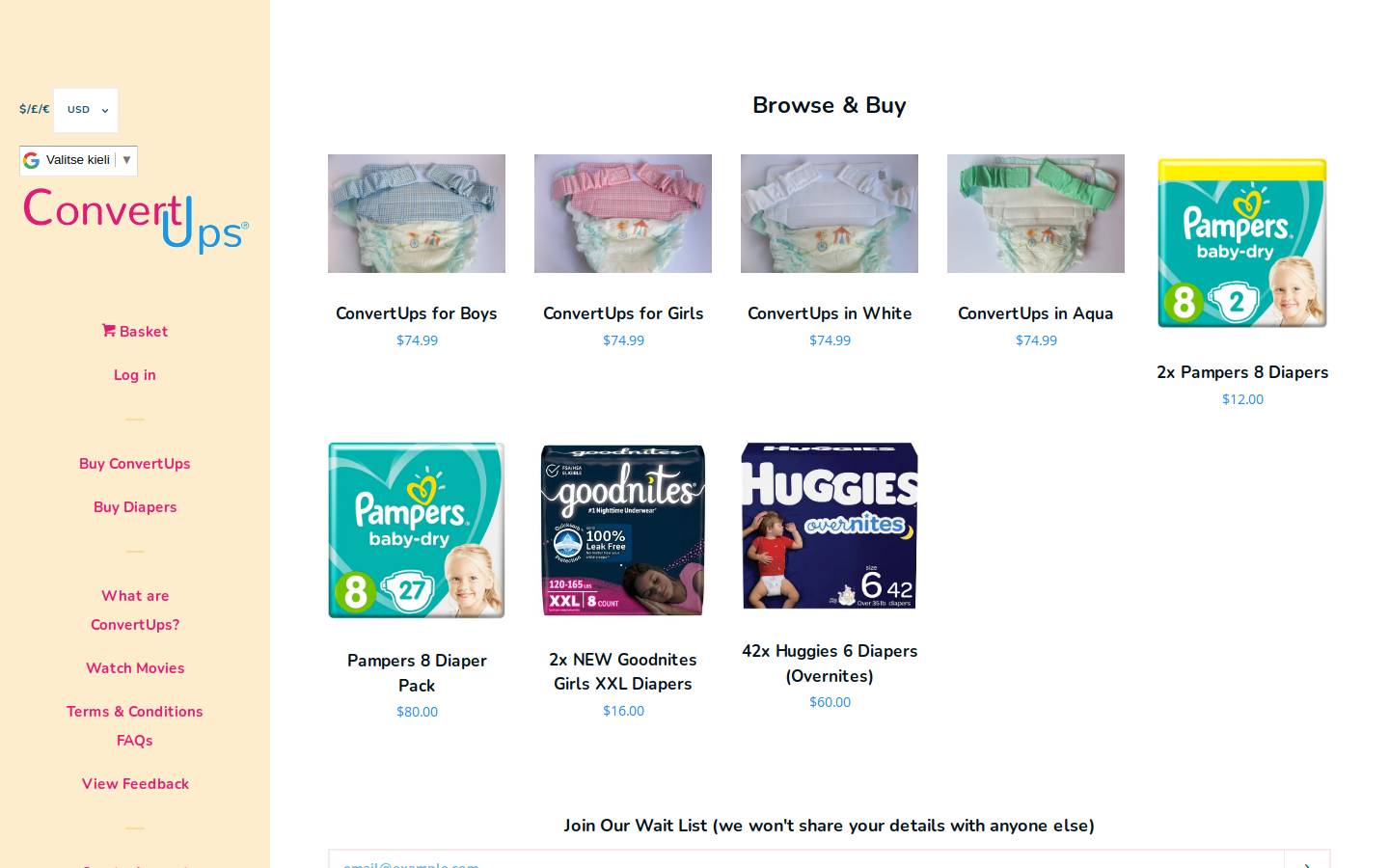 convertups.com homepage screenshot
