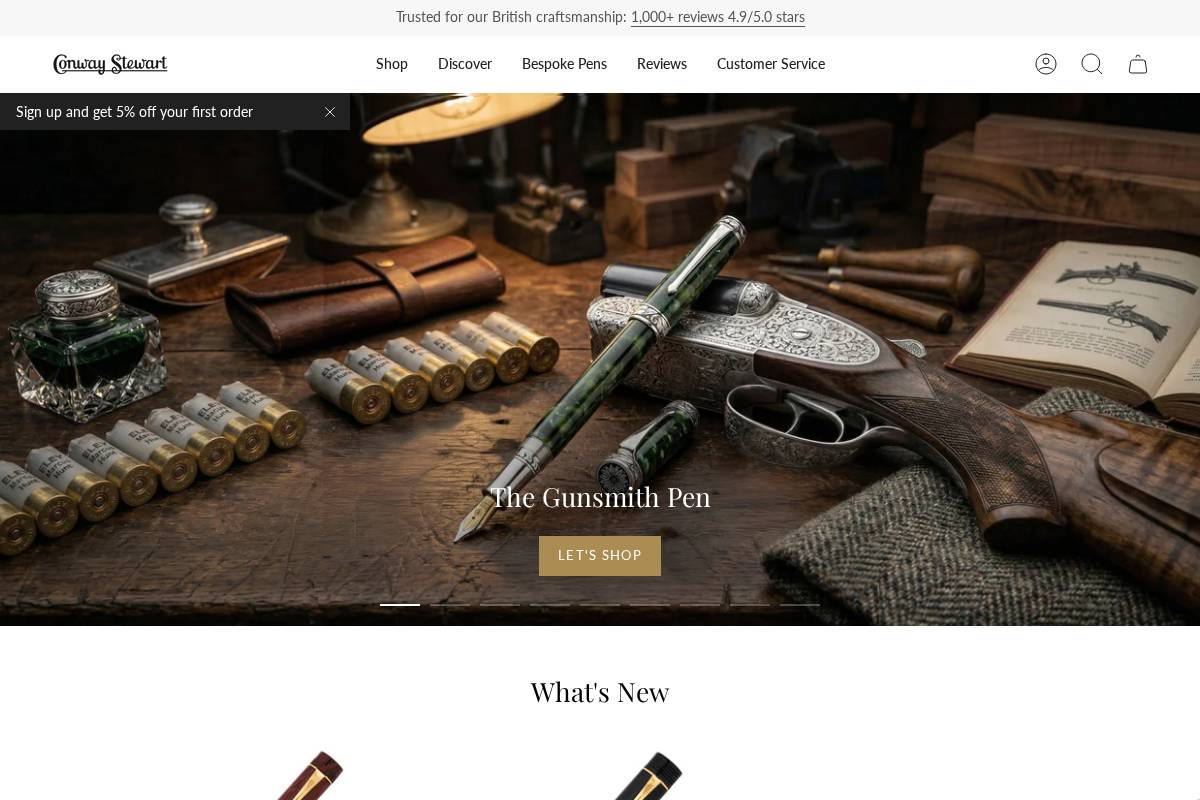 Conway Stewart homepage screenshot