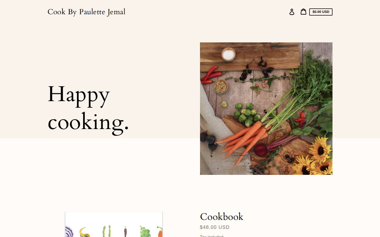 cookbypj.com homepage screenshot