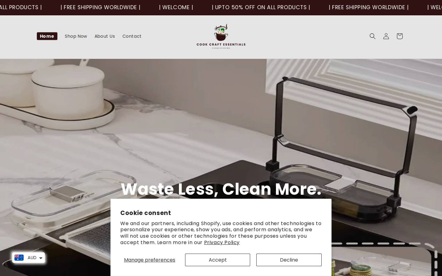 cookcraftessentials.com homepage screenshot