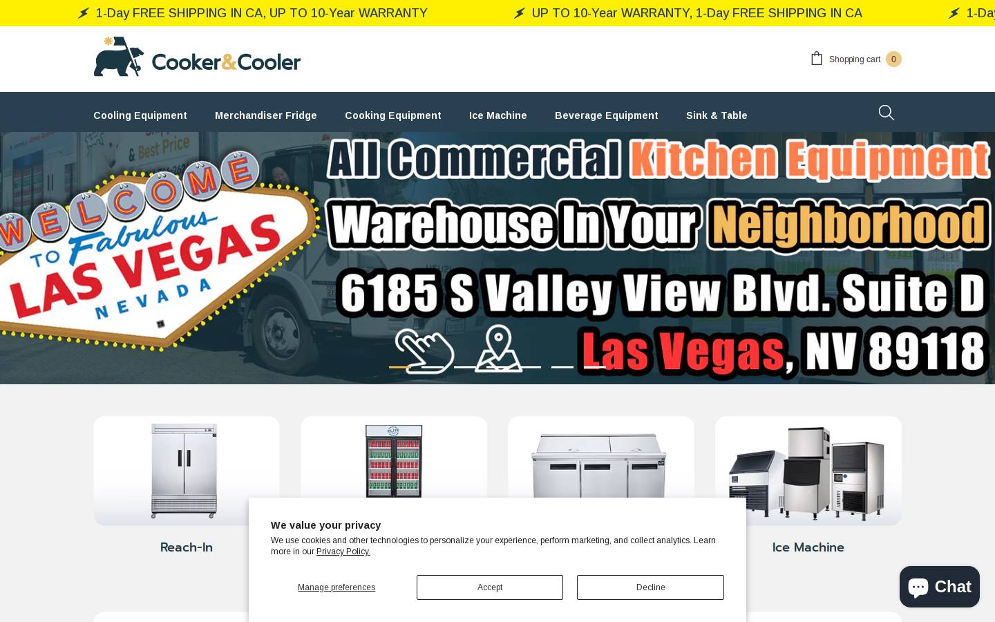 cookercooler.com homepage screenshot
