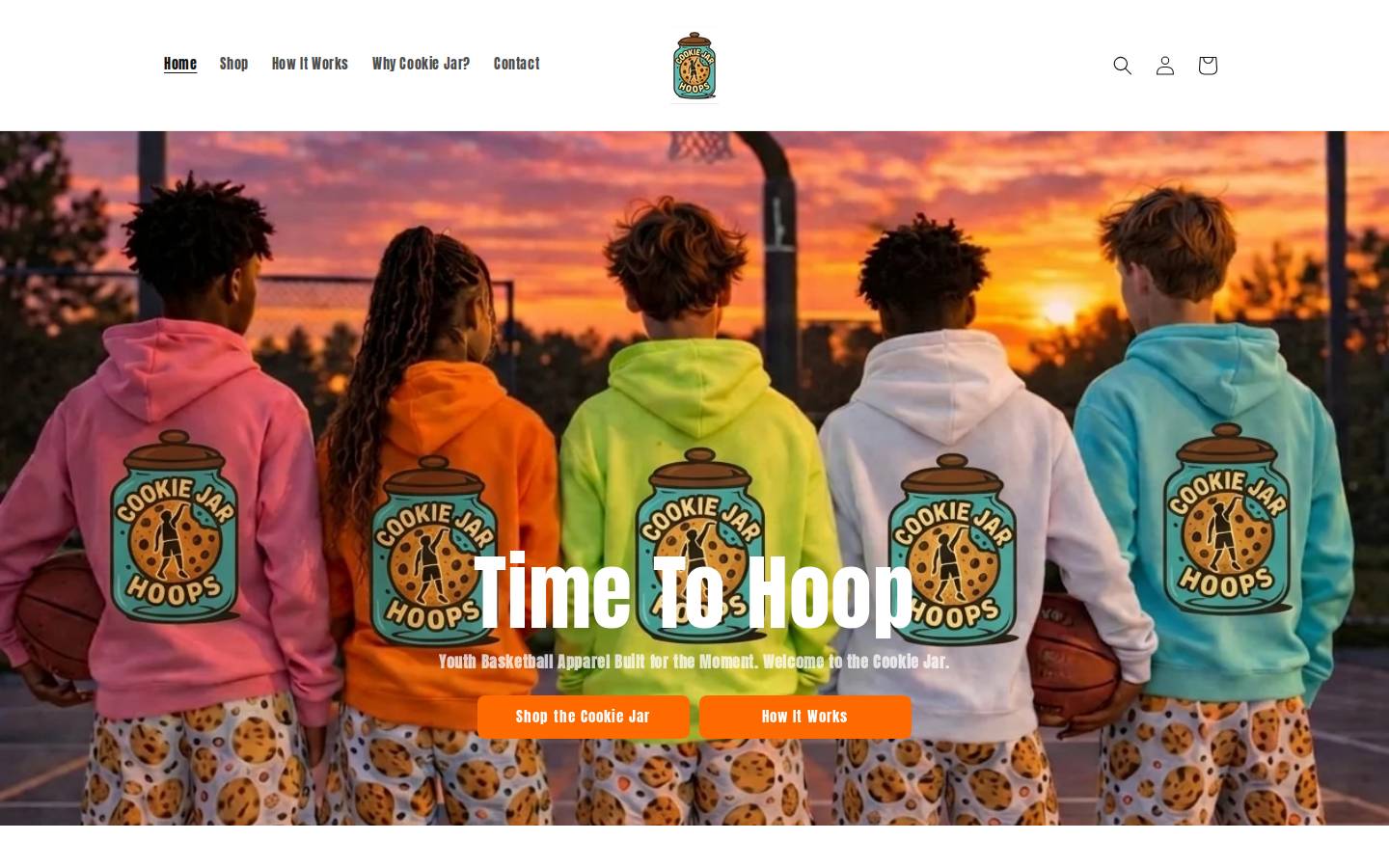 cookiejarhoops.com homepage screenshot