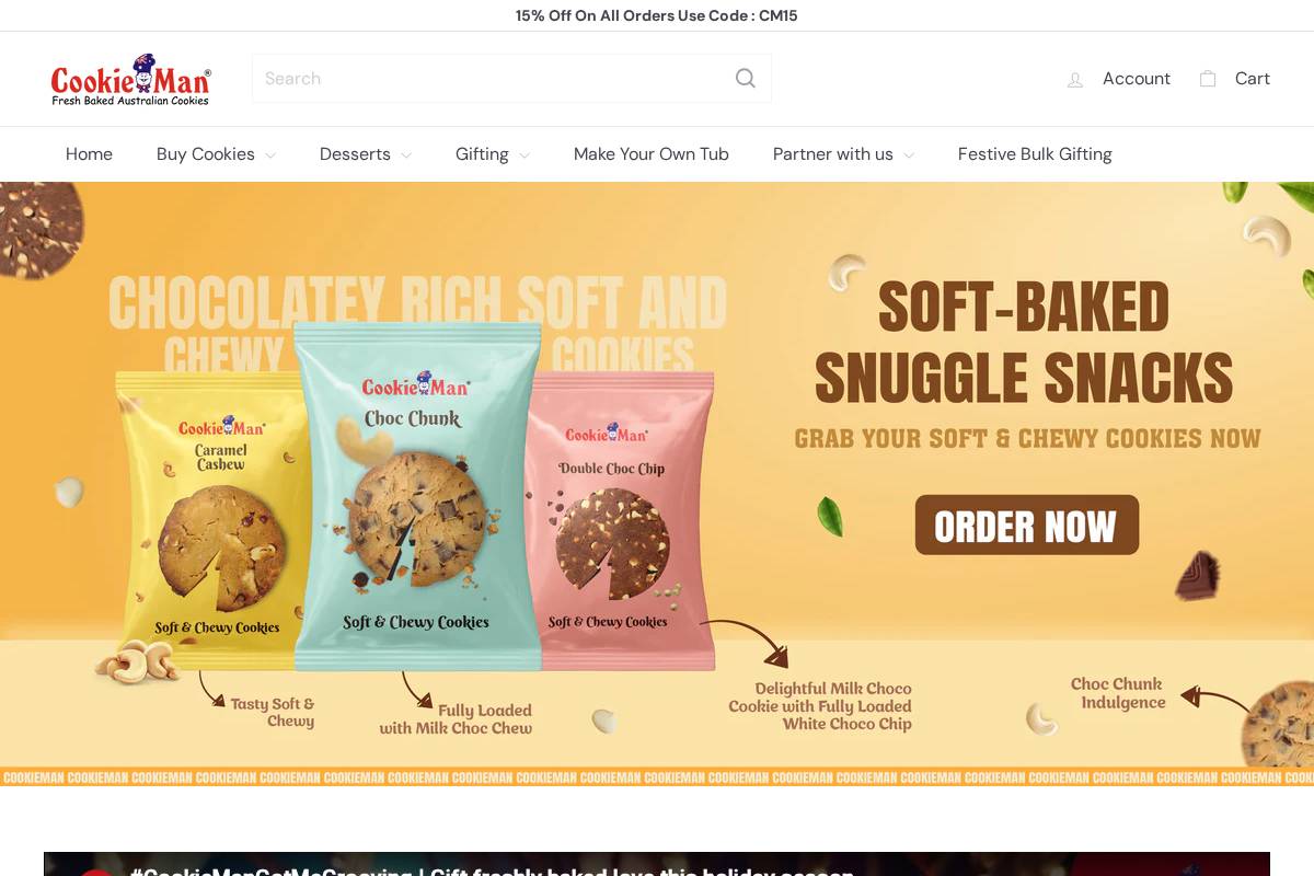 cookiemanindia.com homepage screenshot