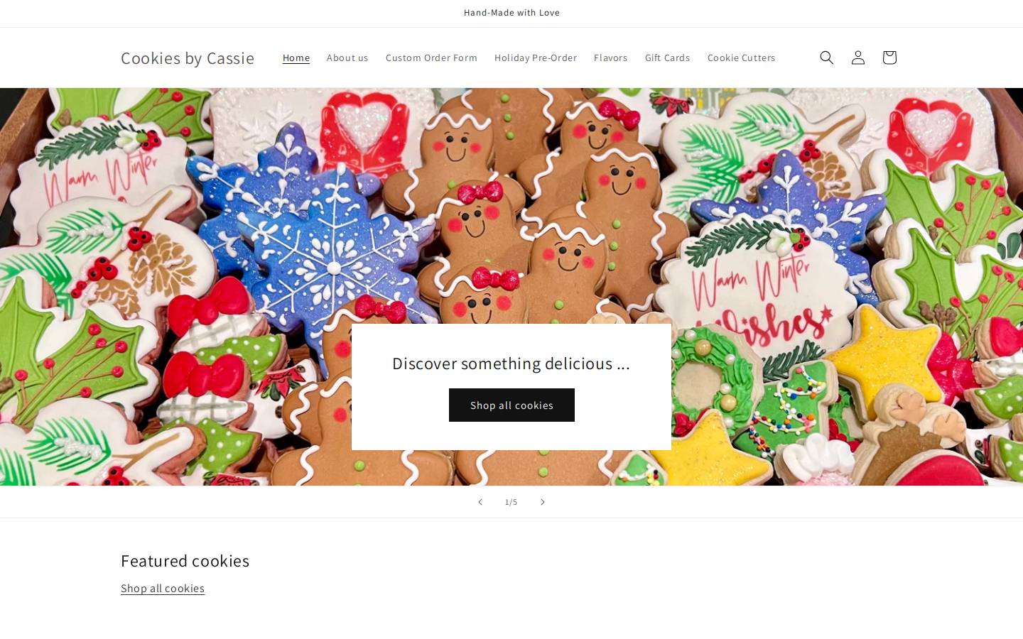 cookiesbycassie.com homepage screenshot