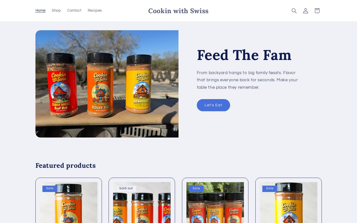 cookinwithswiss.com homepage screenshot
