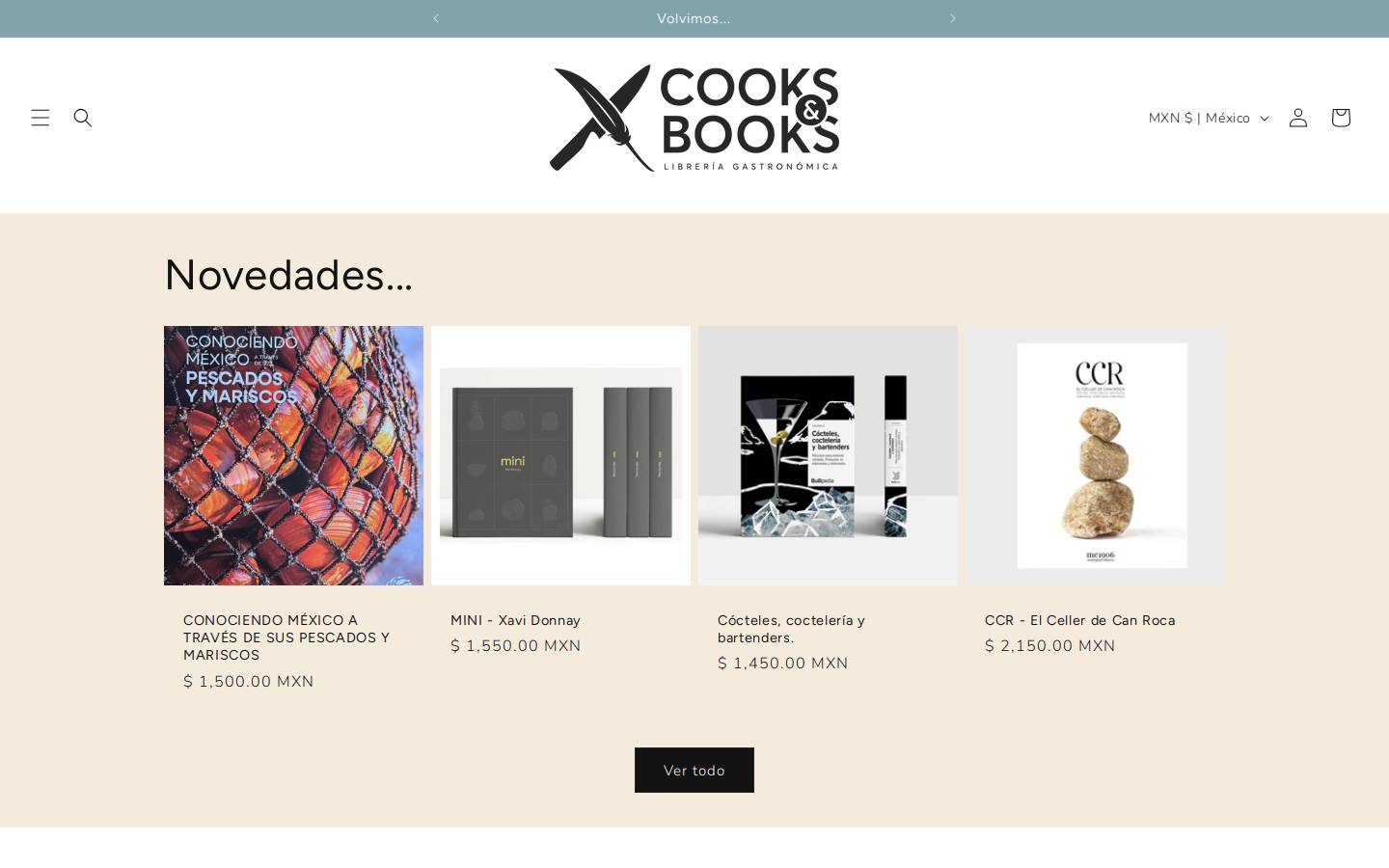 cooksandbooks.com.mx homepage screenshot