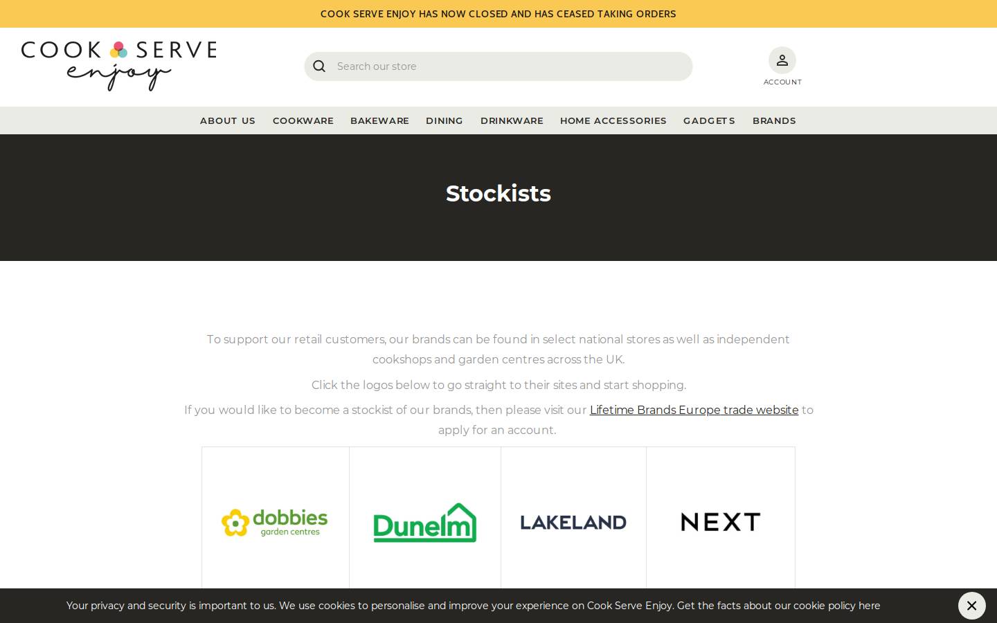 CookServeEnjoy homepage screenshot