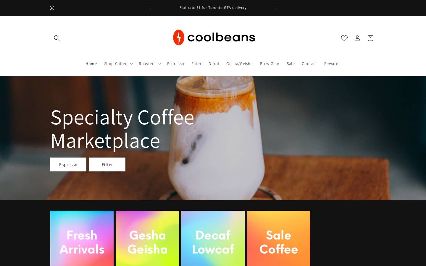 cool-beans.ca homepage screenshot