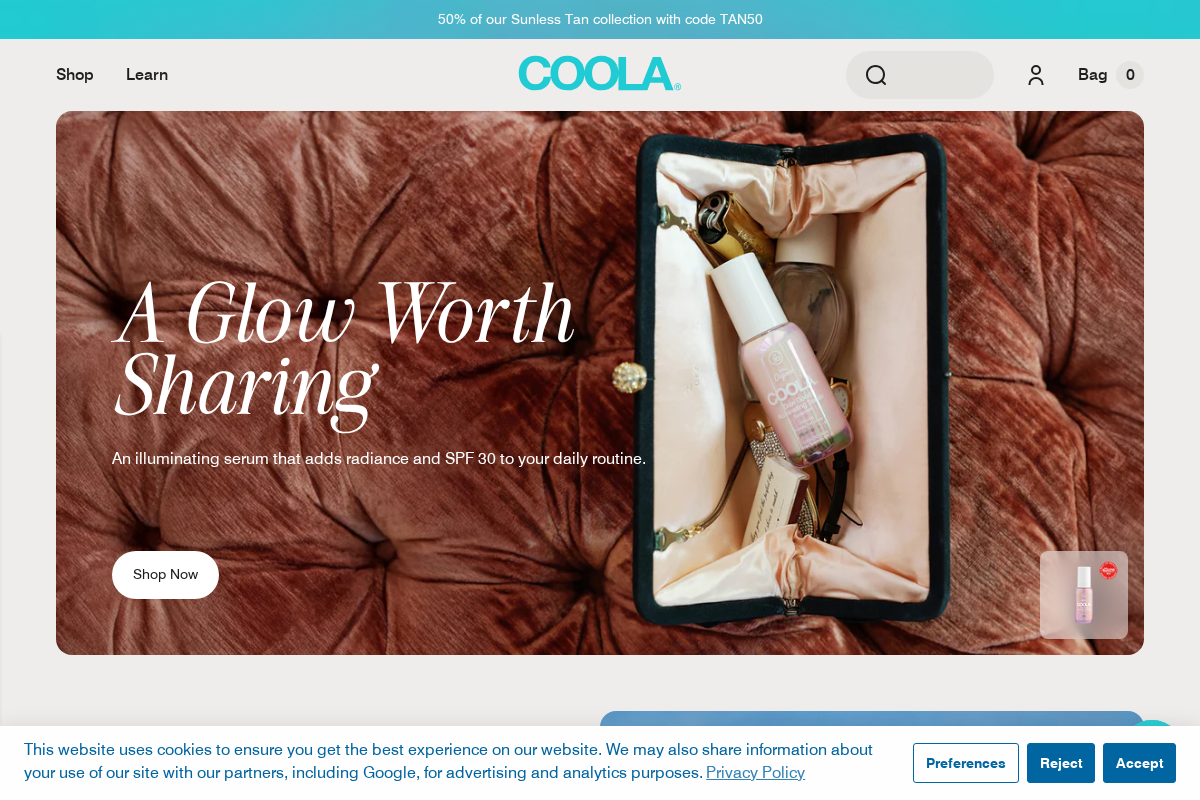 Coola homepage screenshot