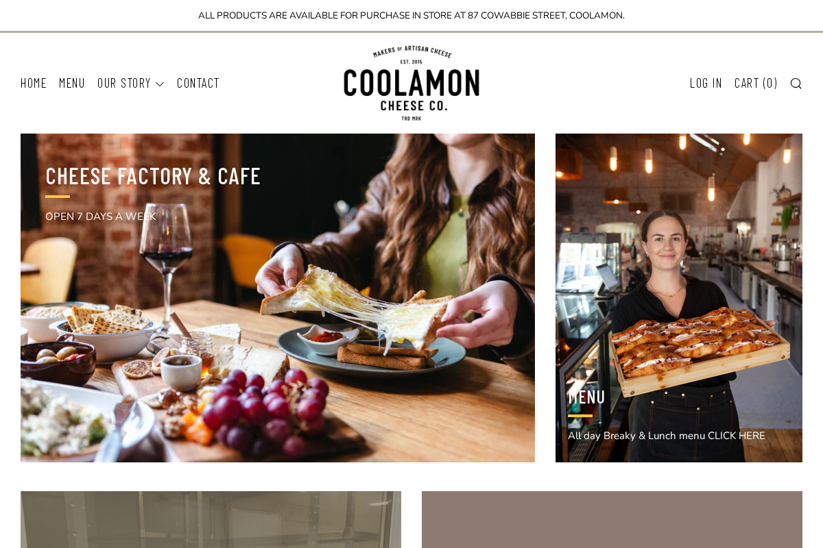 Coolamon Cheese homepage screenshot