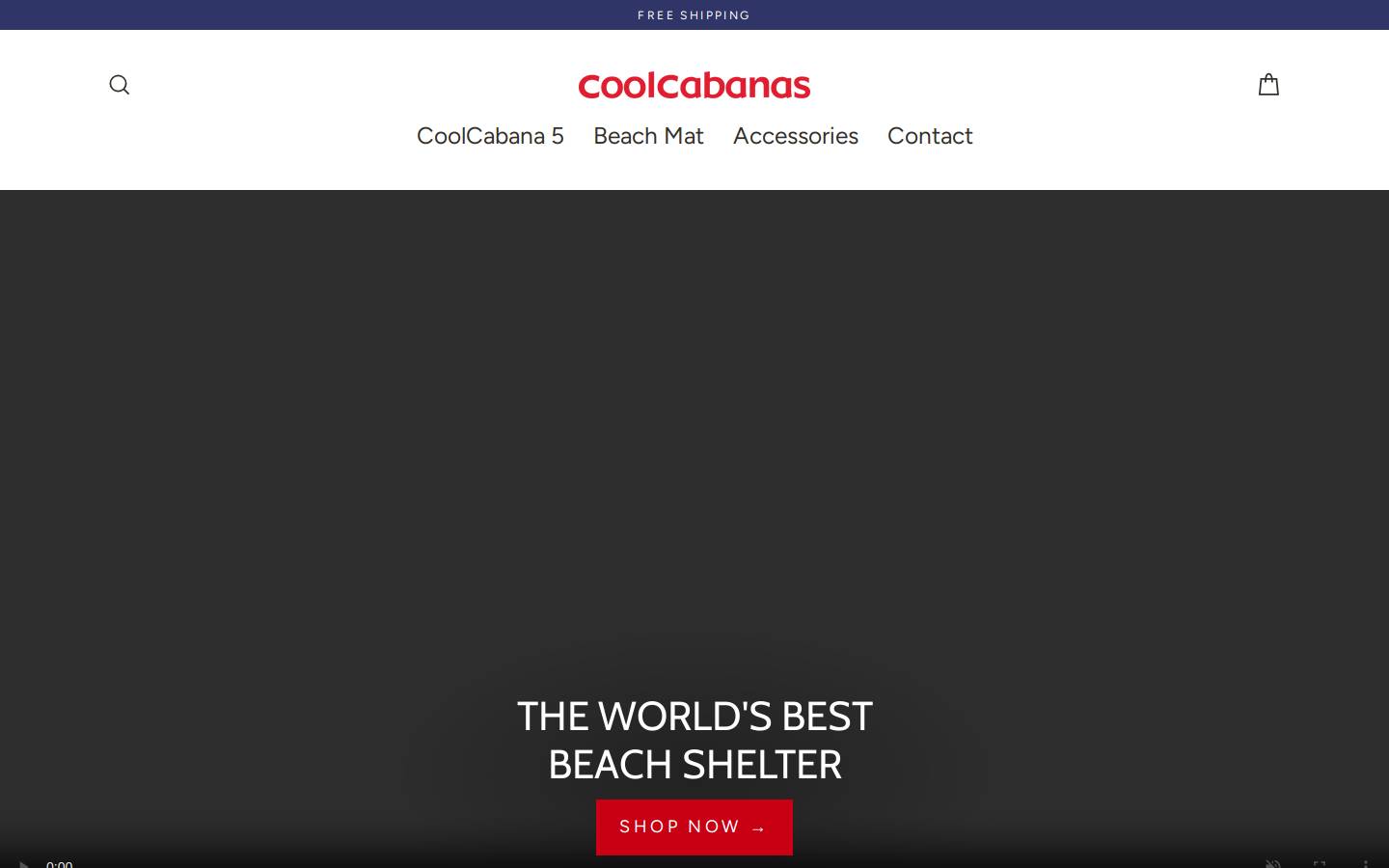 Coolcabanas homepage screenshot
