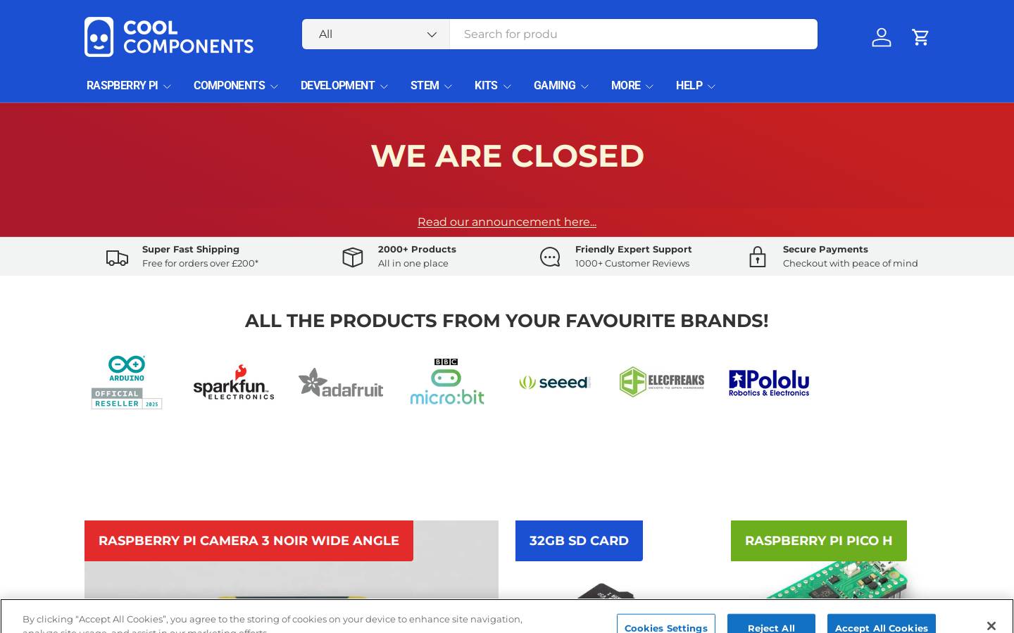Cool Components homepage screenshot