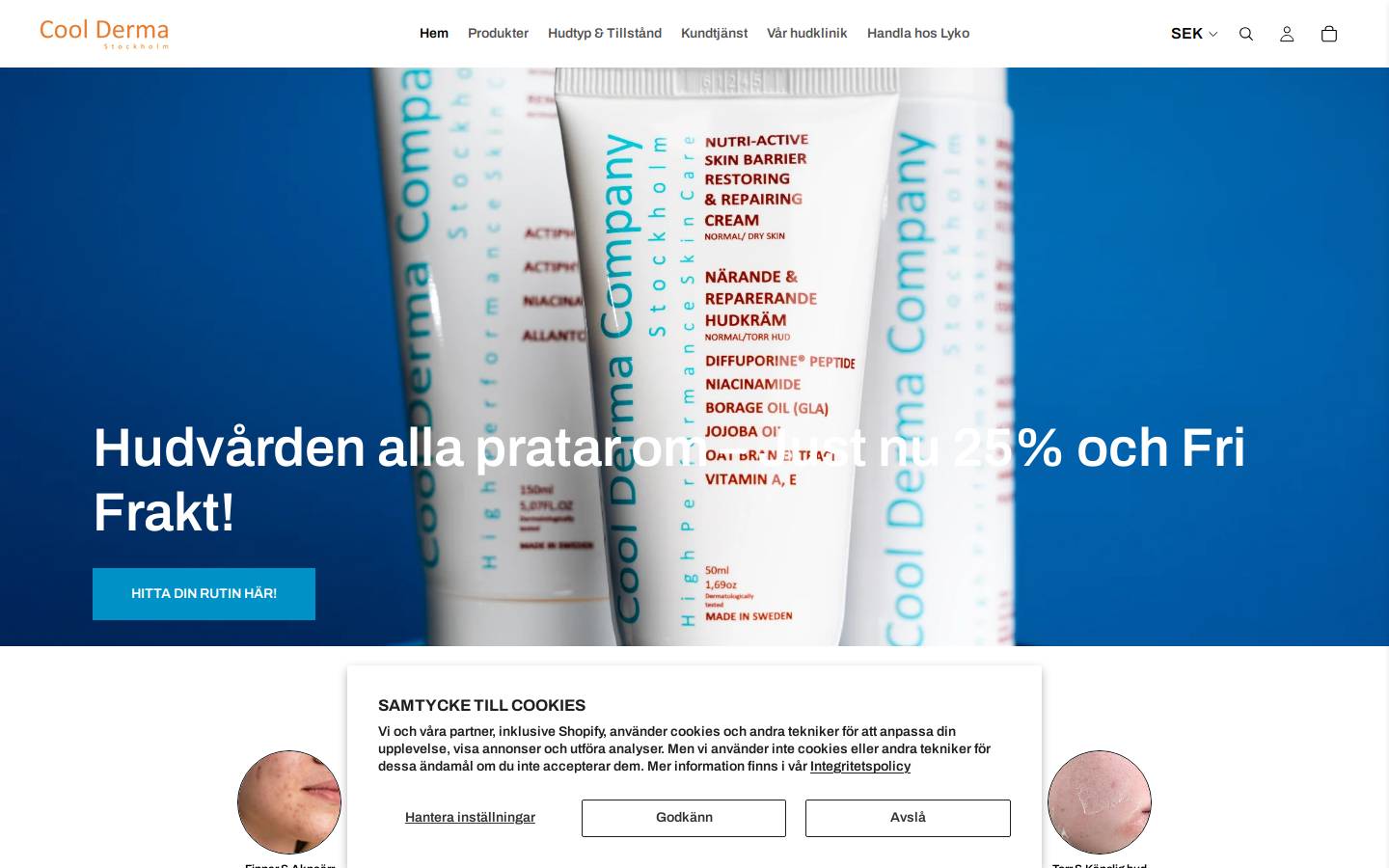 Cool Derma Company homepage screenshot