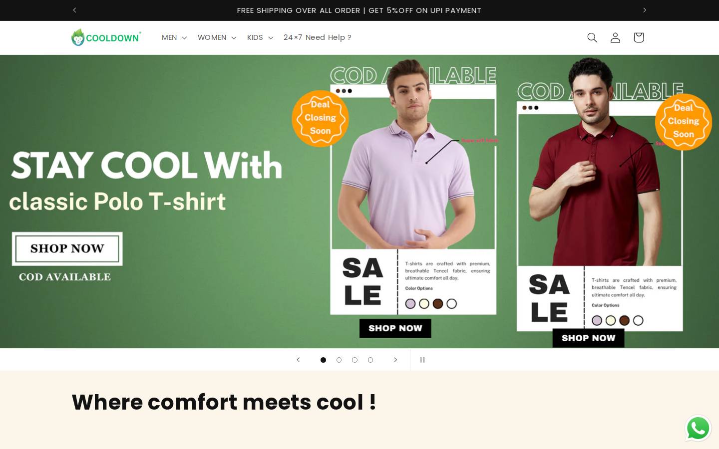 cooldown.co.in homepage screenshot