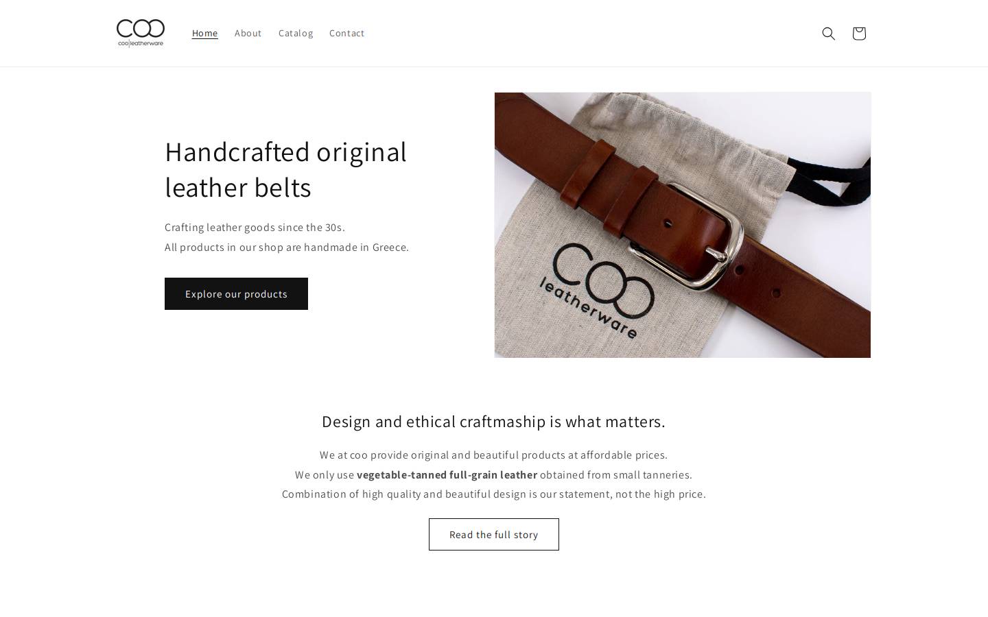 cooleatherware.com homepage screenshot