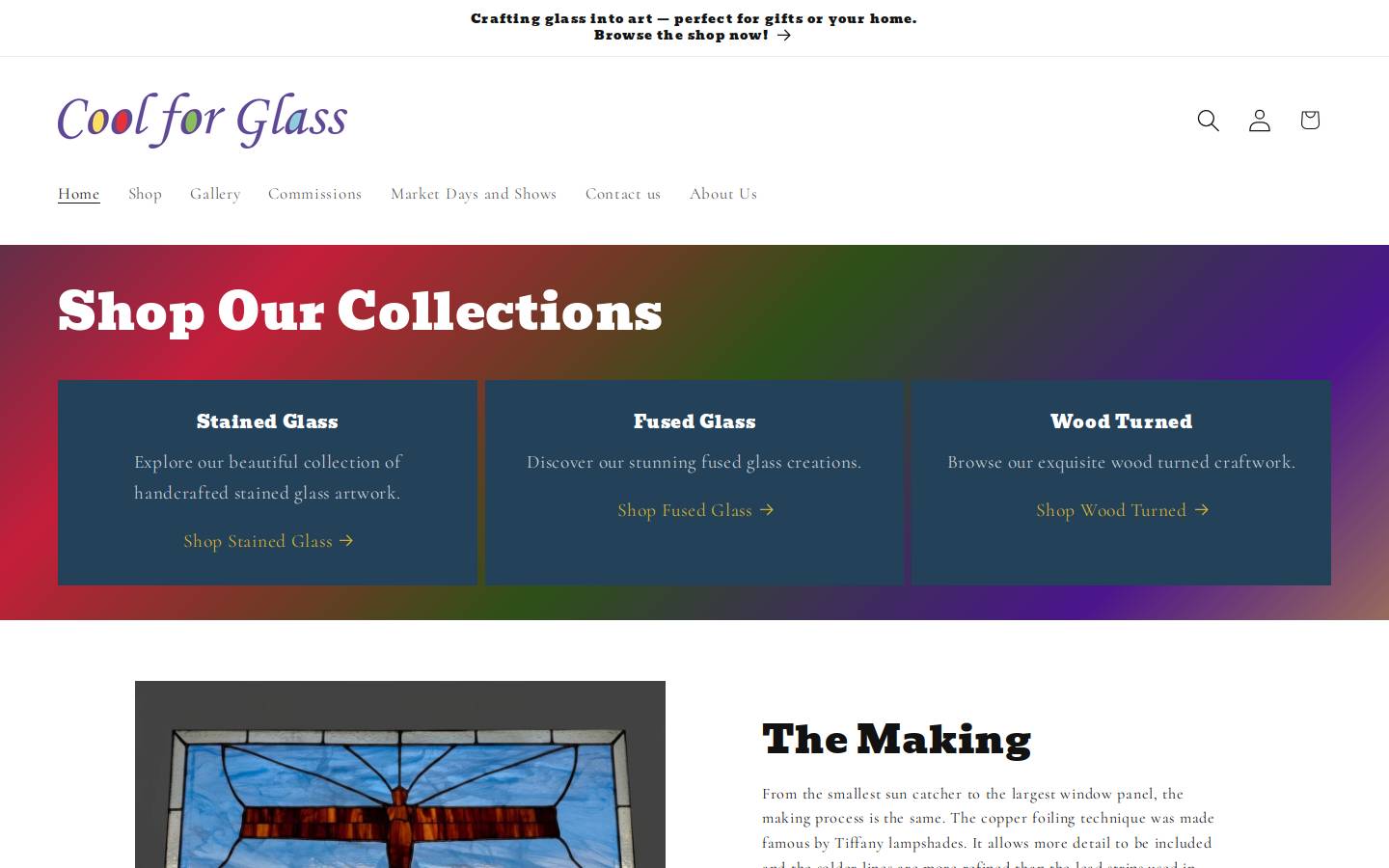 coolforglass.com homepage screenshot