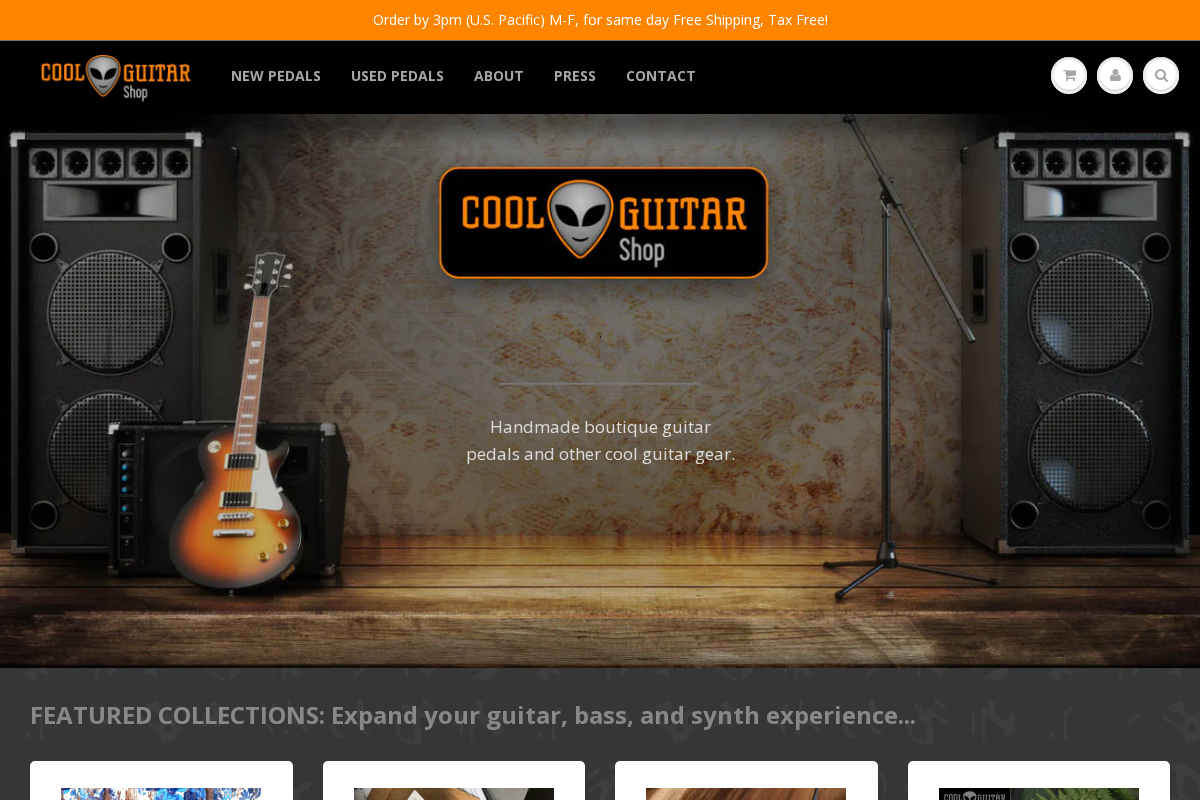 Cool Guitar Shop homepage screenshot