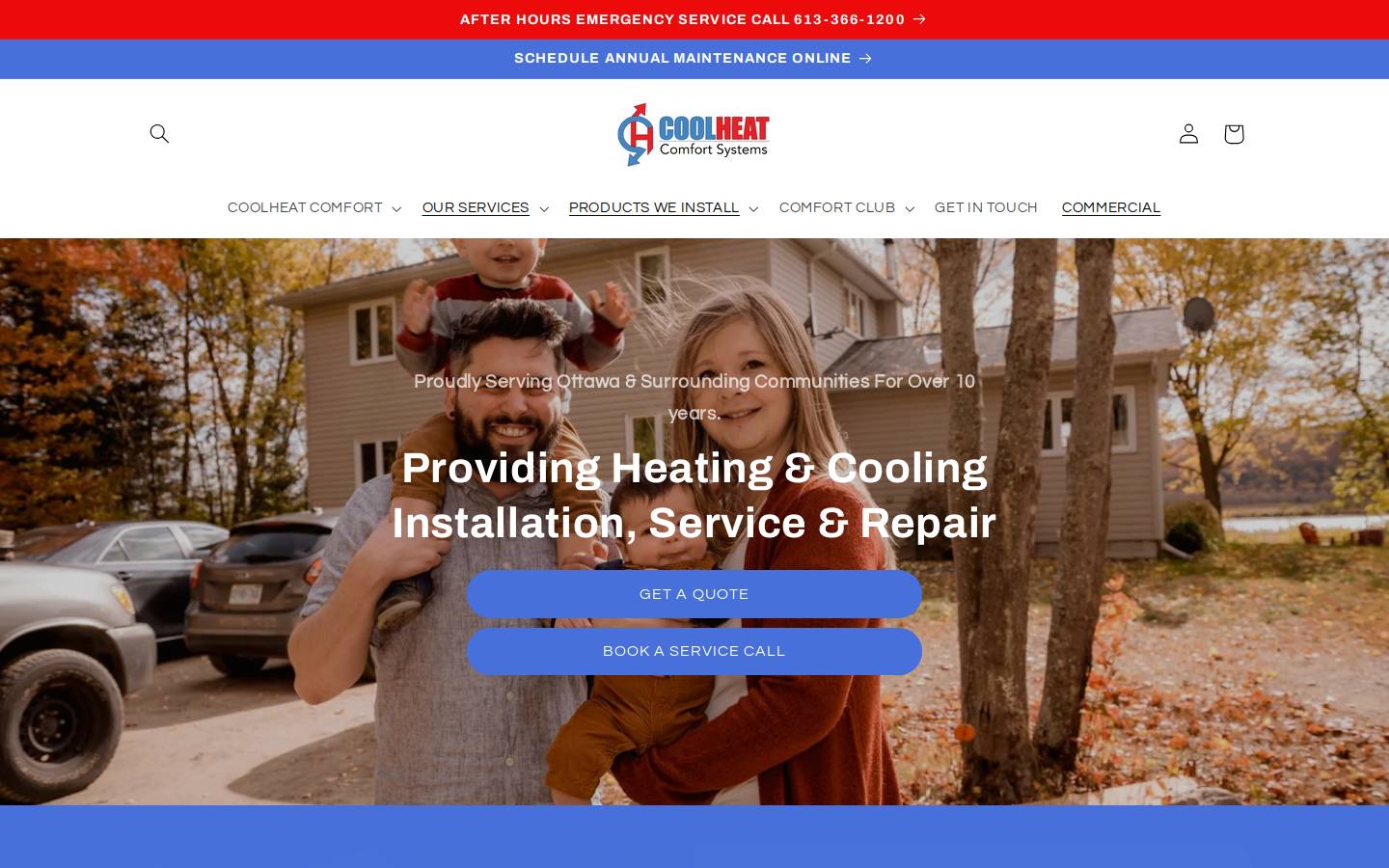 coolheatcomfort.ca homepage screenshot